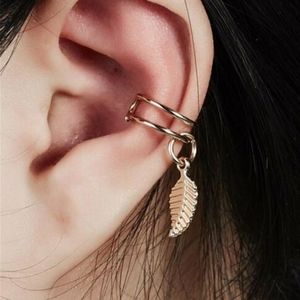 📢 4/$15 Gold Leaf Pendant Ear Cuff